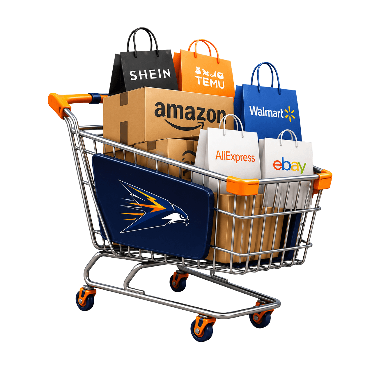 Panier FlashPrime rempli d'achats internationaux